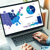 charts on a laptop